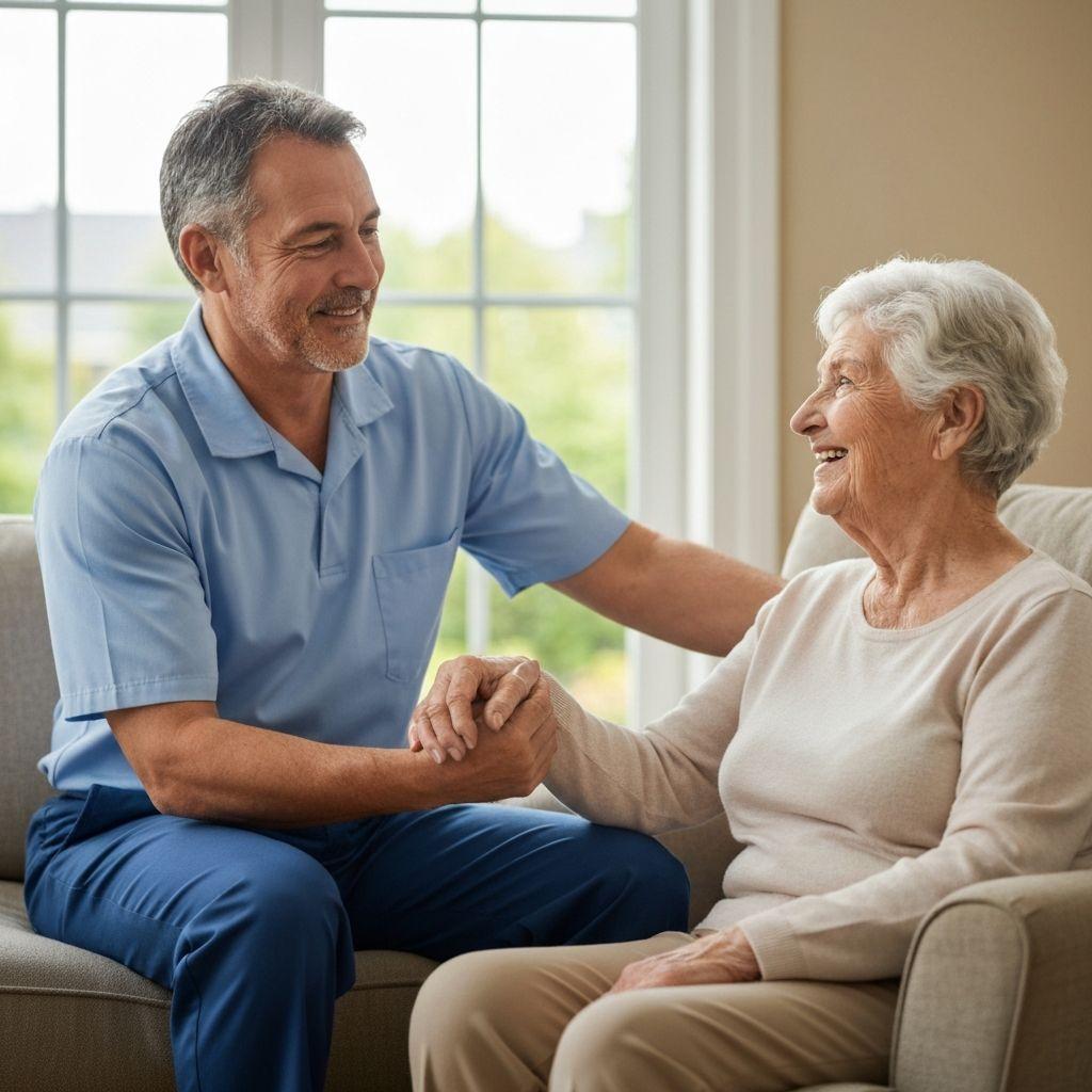 Professional caregiver providing compassionate home care