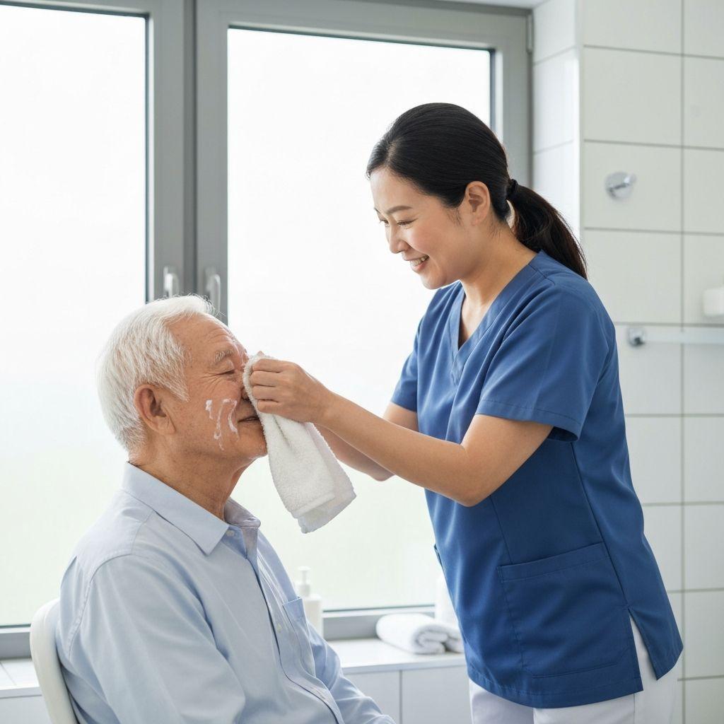 Personal Care - Caregiver helping elderly adult climb stairs